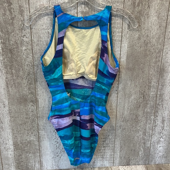 Sessa One Piece Aqua Swimsuit Size 10 - Picture 2 of 6